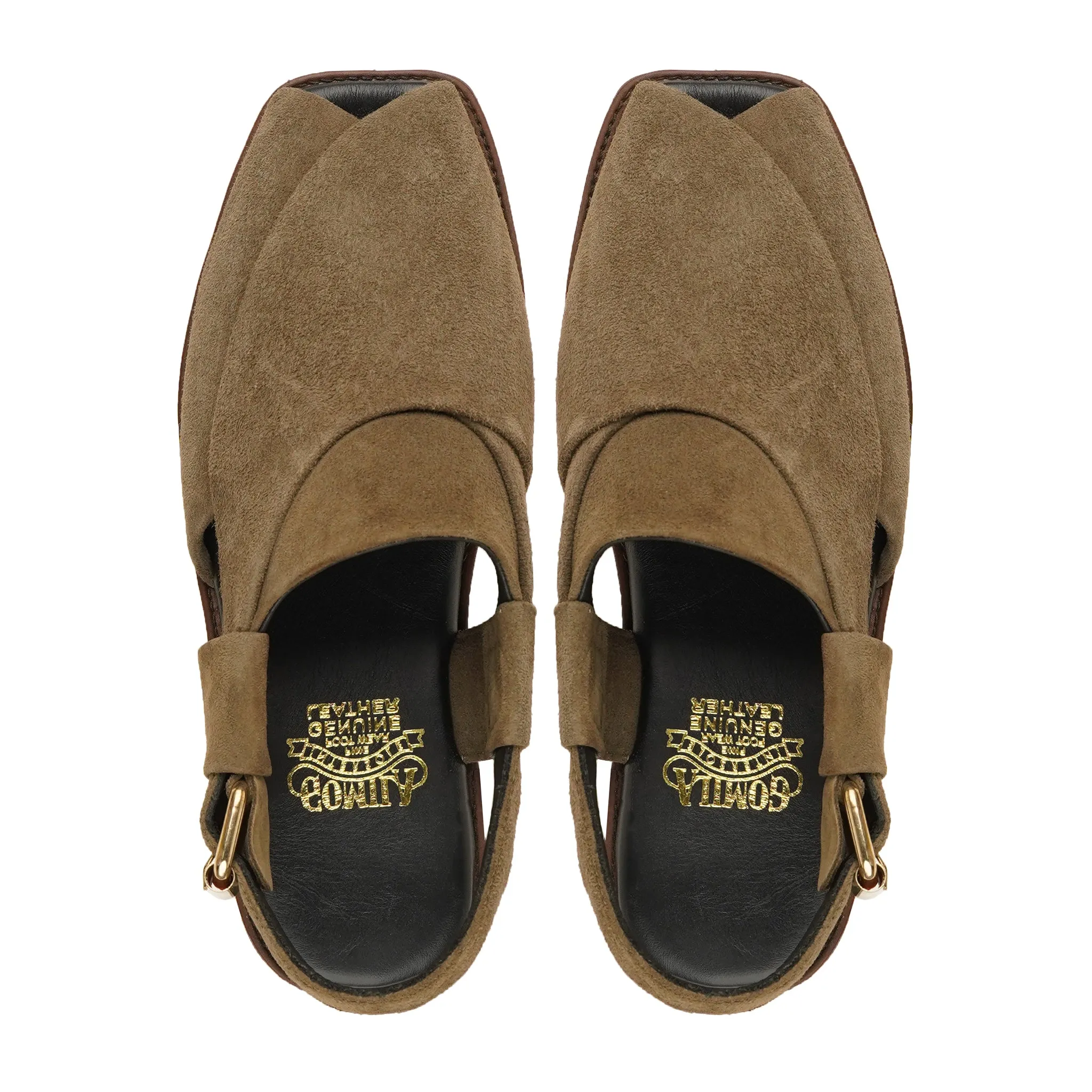 Arine - Men's Chocolate Brown Kid Suede Sandal