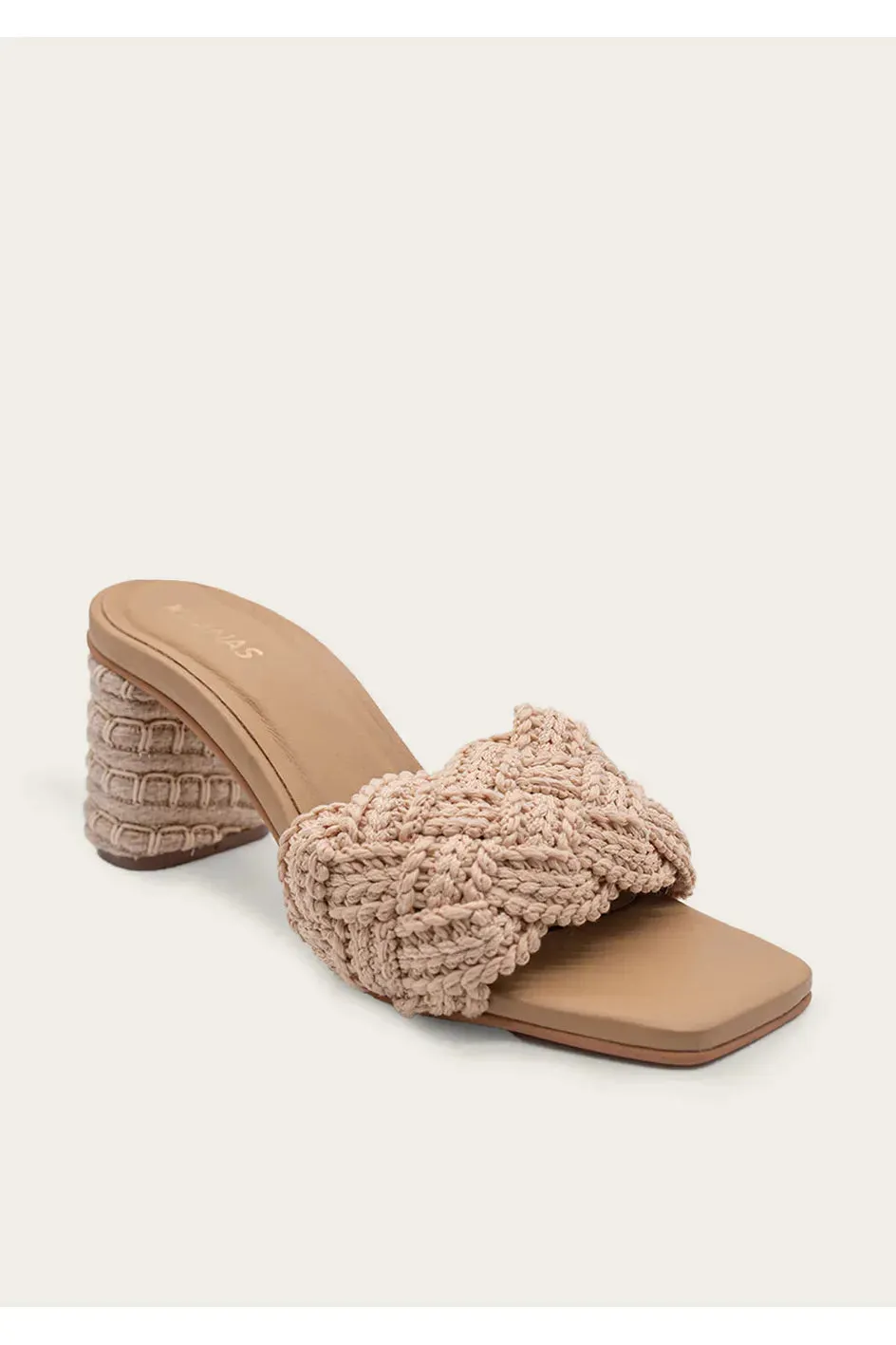 Calliope Natural Chunky Braided Yute Wrapped Heel