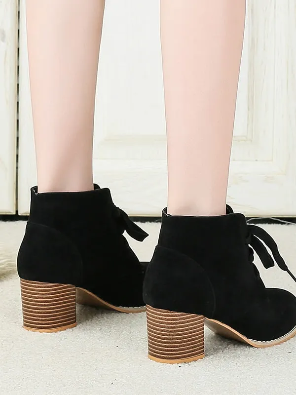 Lace-up Front Chunky Boots