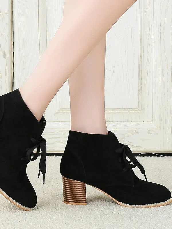 Lace-up Front Chunky Boots