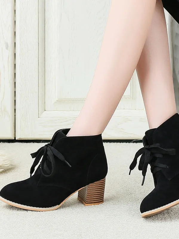 Lace-up Front Chunky Boots
