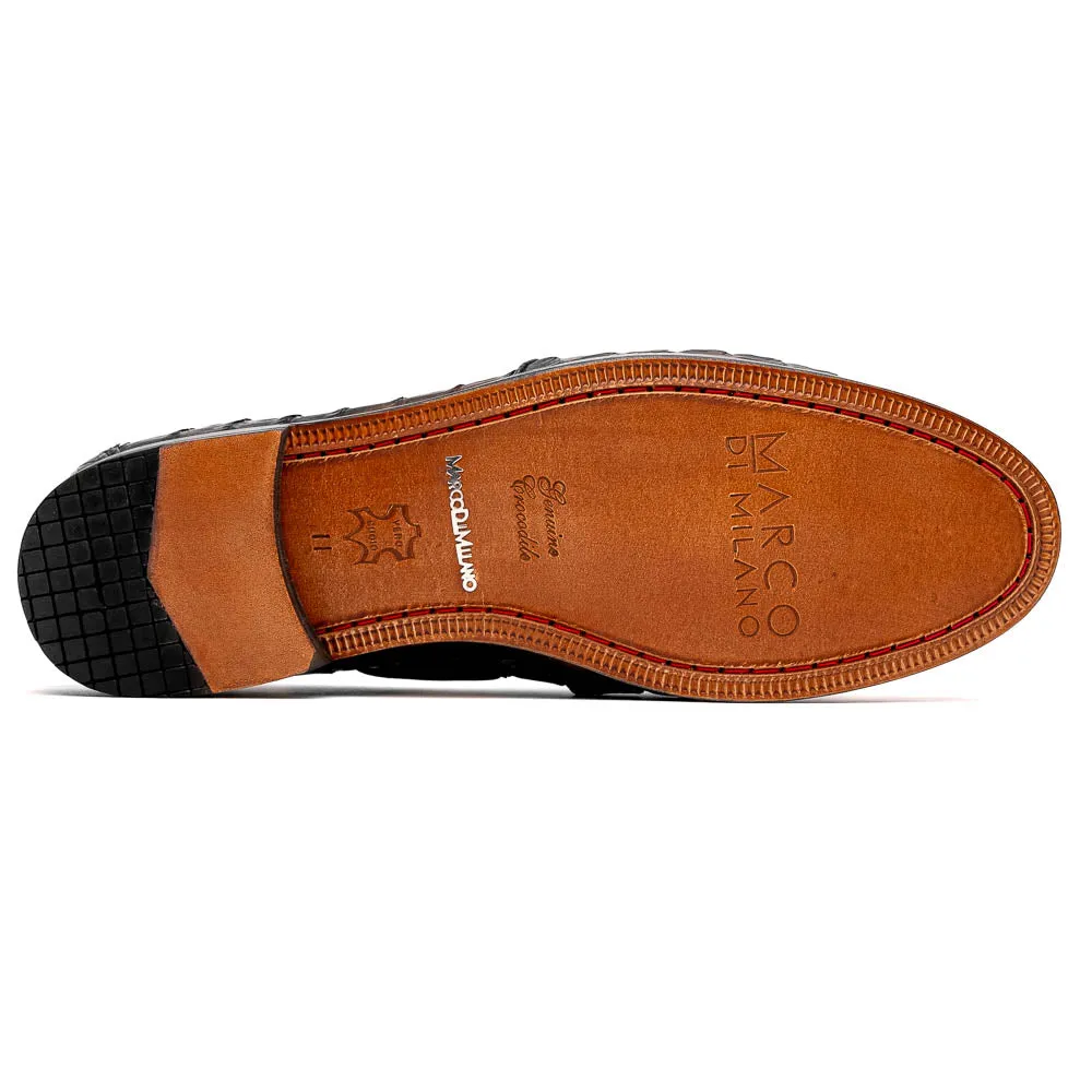 Marco Di Milano Apricena Caiman Fuscus and Leather Navy